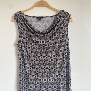 George Women's Top with Black and Gray Geometric Design